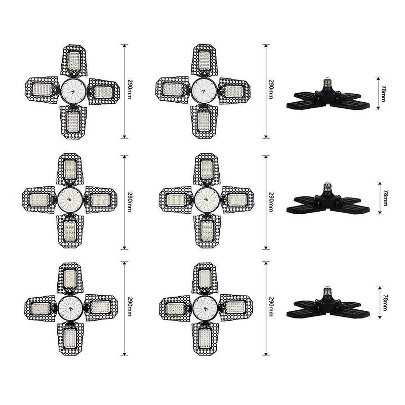 E27 Deformable 180 Led Garage Light 100w Bright Indoor(warm White)