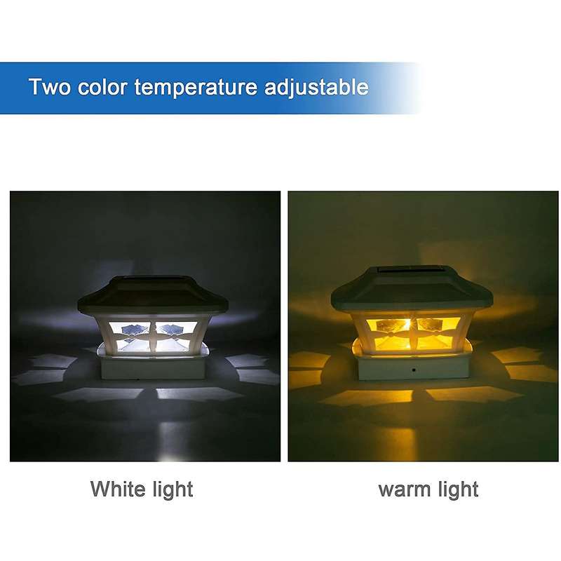 Solar Post Cap Lights for 4x4 Wooden Posts Garden Decoration White