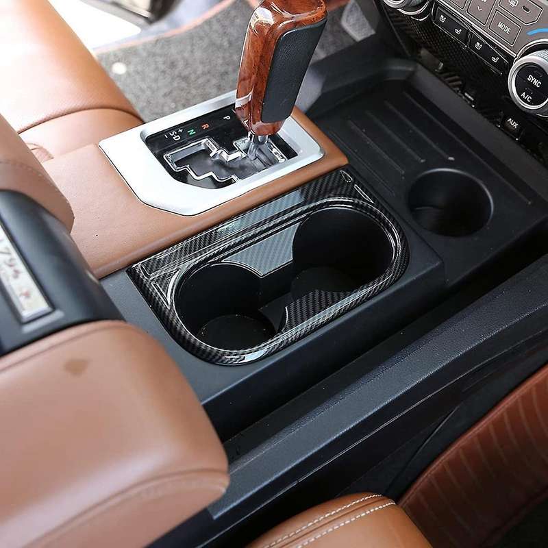 Front Seat Central Armrest Cup Holder Cup Trim (abs Carbon Fiber)