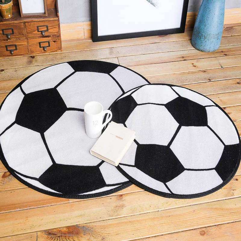 Round Football Carpet Living Room Parlor Mats Kids Bedroom 60cm