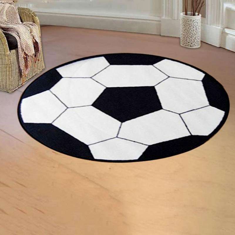 Round Football Carpet Living Room Parlor Mats Kids Bedroom 60cm