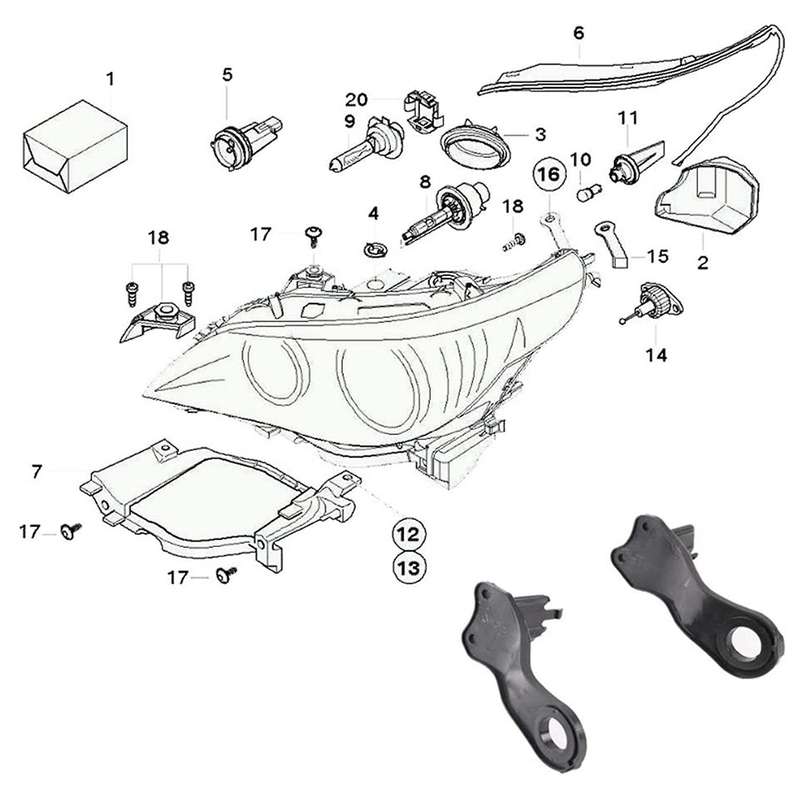 Halogen Headlight Brackets Repair Brackets for Bmw 5 Series