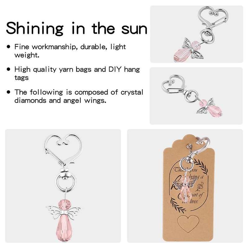 30 Pcs Angel Keychain Key Ring Guardian Angel Key Chain Key Holder