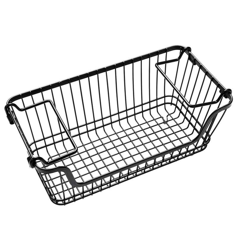 Kitchen Storage Basket with Handles Rectangular Storage Box