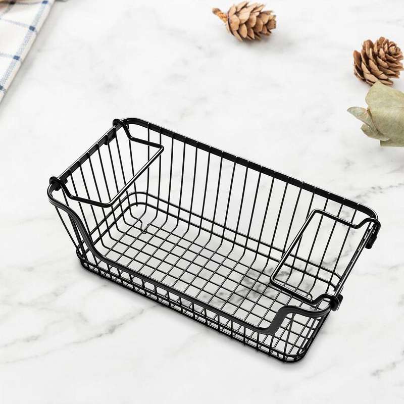 Kitchen Storage Basket with Handles Rectangular Storage Box