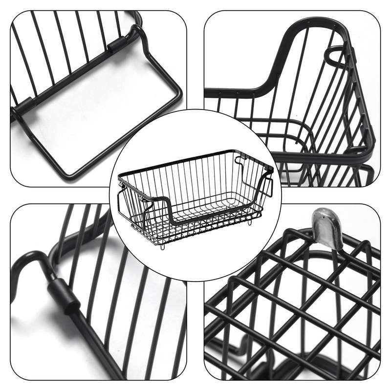 Kitchen Storage Basket with Handles Rectangular Storage Box