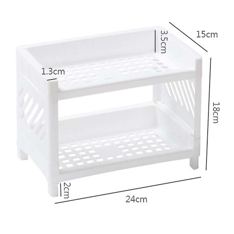 Ins Multi-layer Desktop Rack/ Makeup Storage/ Stationery Box 2 Pcs