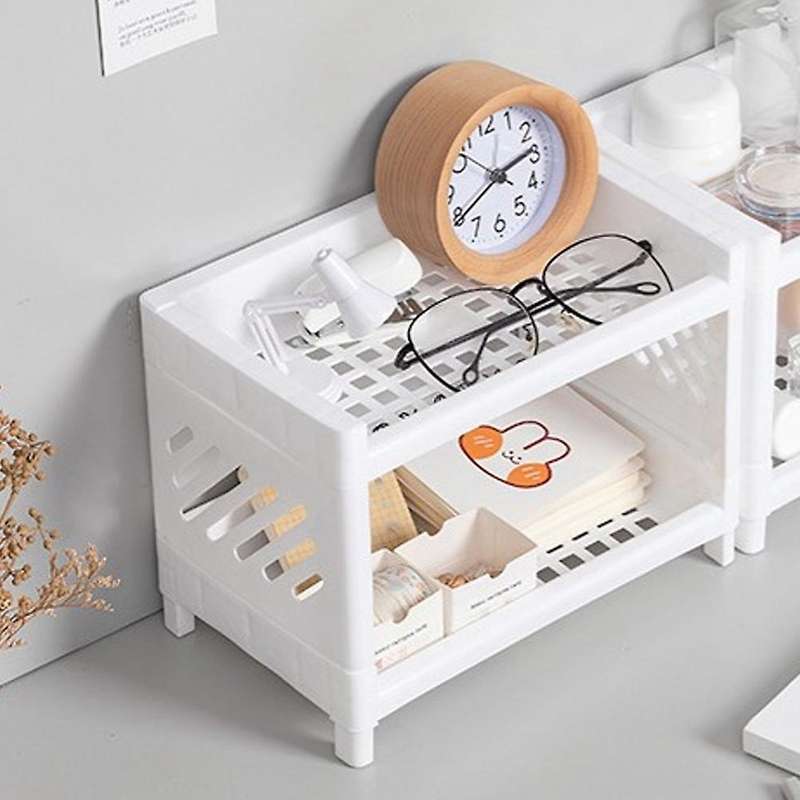 Ins Multi-layer Desktop Rack/ Makeup Storage/ Stationery Box 2 Pcs