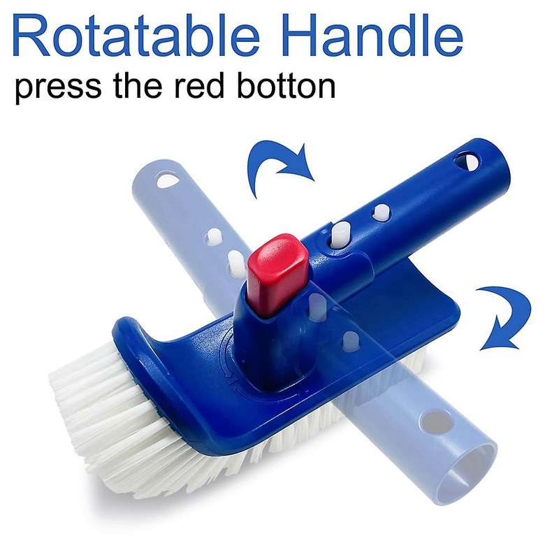 Pool Brush for Step & Corner,rotatable Hand Scrub Brush with Bristles