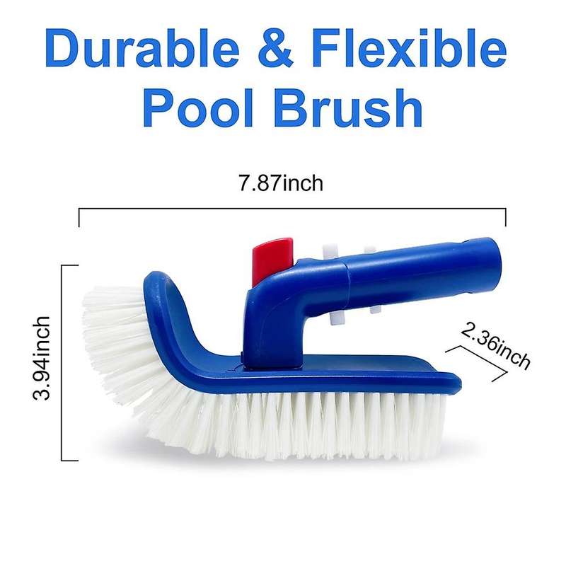 Pool Brush for Step & Corner,rotatable Hand Scrub Brush with Bristles
