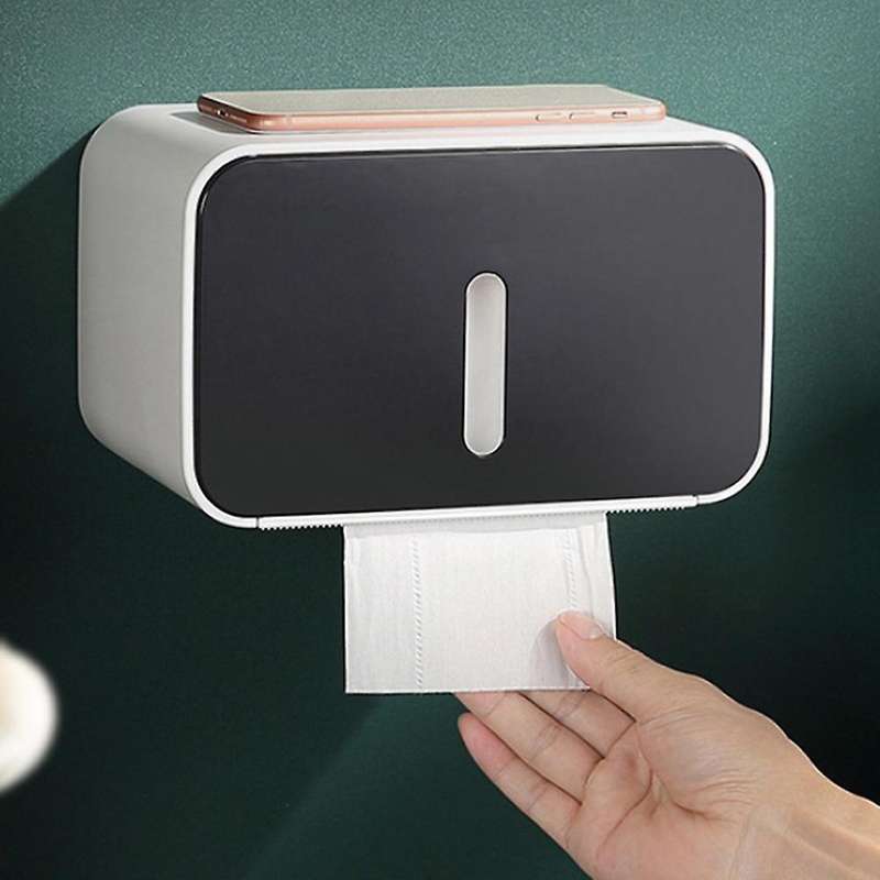 Tissue Box Bathroom Wall-mounted Paper Roll Holder Paper Drawer A