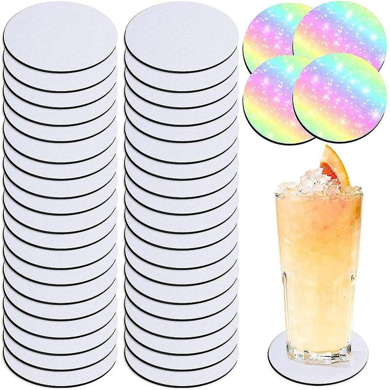 Round Sublimation Blank Coaster Sublimation Blank Coaster 42pcs