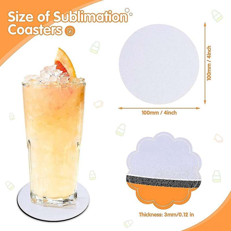 Round Sublimation Blank Coaster Sublimation Blank Coaster 42pcs