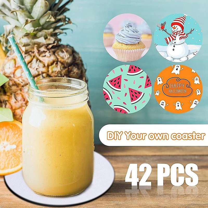 Round Sublimation Blank Coaster Sublimation Blank Coaster 42pcs