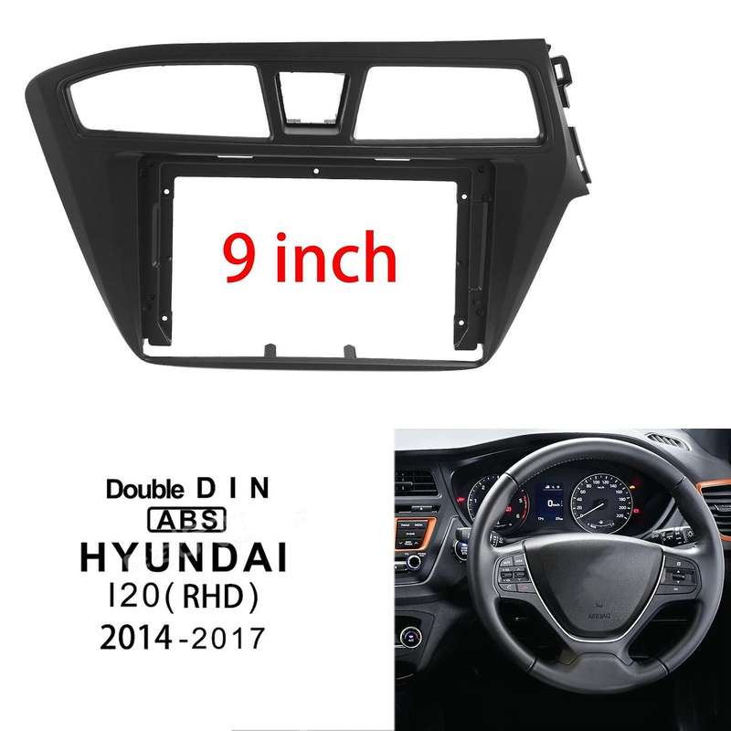9 Inch 2 Din Car Stereo Radio Fascia for Hyundai I20 2014-2017 Rhd