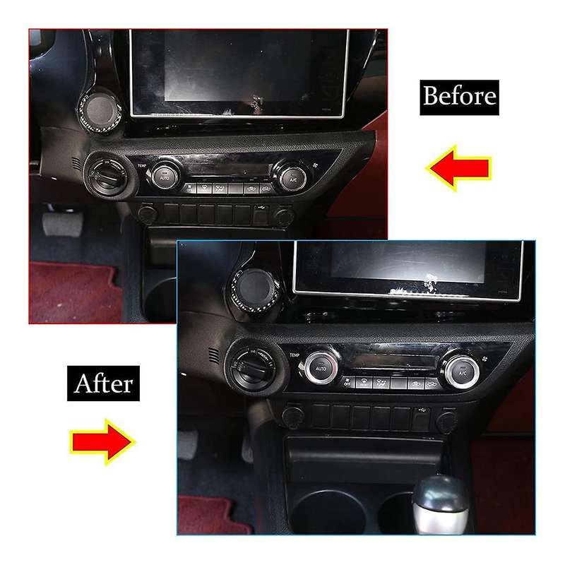 Volume Knob Cover Trim,a/c Knob Cover for Toyota Hilux 15-21(silver)