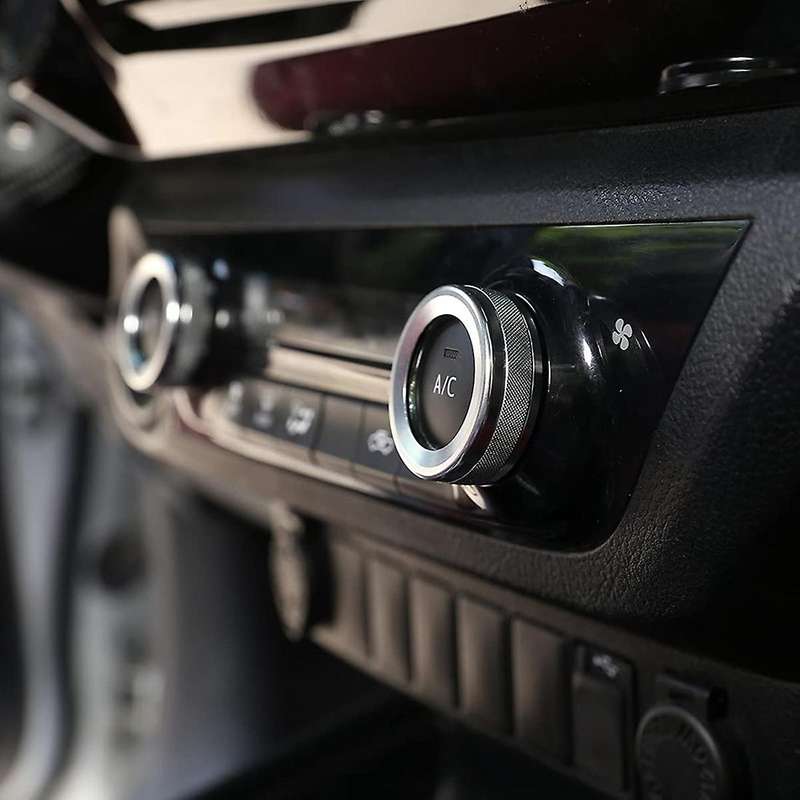 Volume Knob Cover Trim,a/c Knob Cover for Toyota Hilux 15-21(silver)