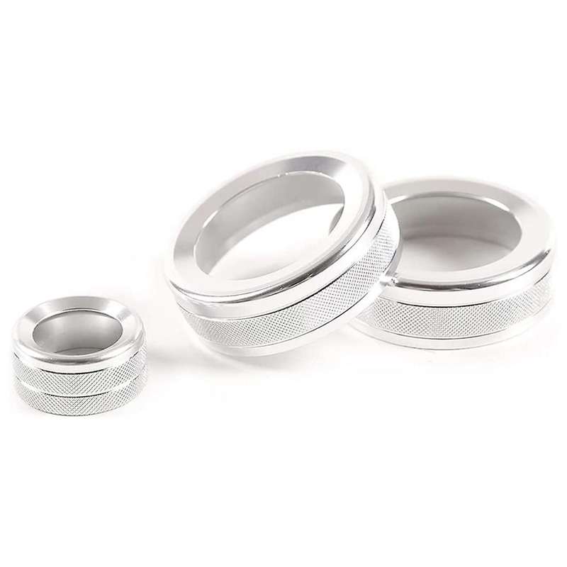 Volume Knob Cover Trim,a/c Knob Cover for Toyota Hilux 15-21(silver)