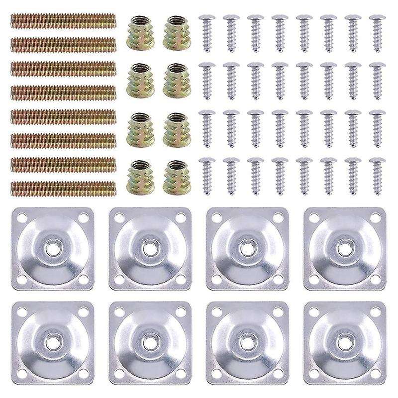 Leg Mounting Plates with Hanger Bolts Furniture Leg Attachment Plates