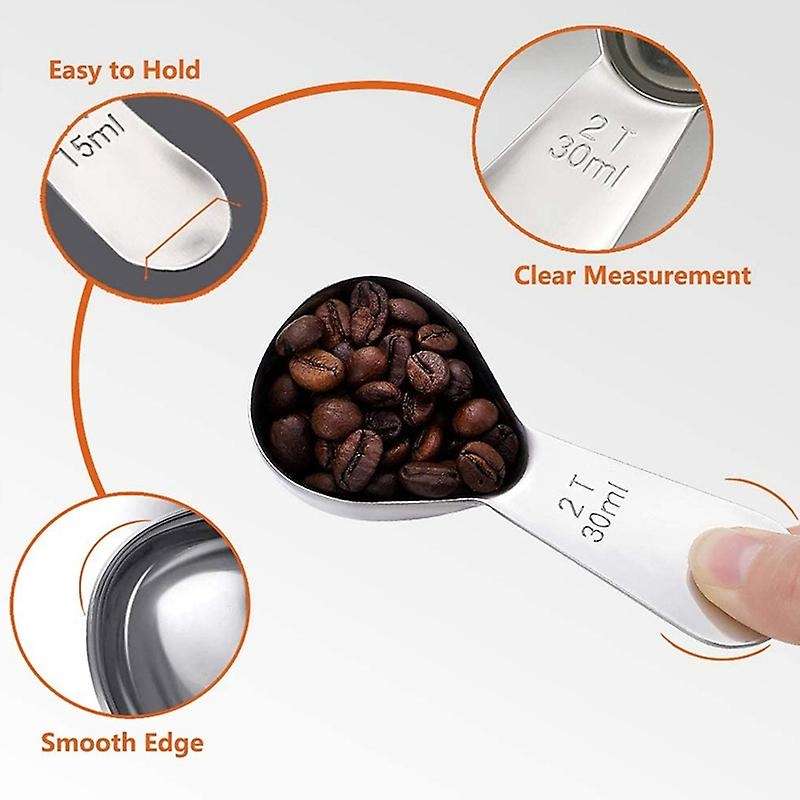 Stainless Steel Coffee Spoon Set, Short Handle Spoon Measuring Spoon