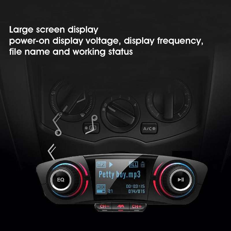 Car Bluetooth Audio Mp3 Fm Dual Usb U Disk 1.3inch Led Display