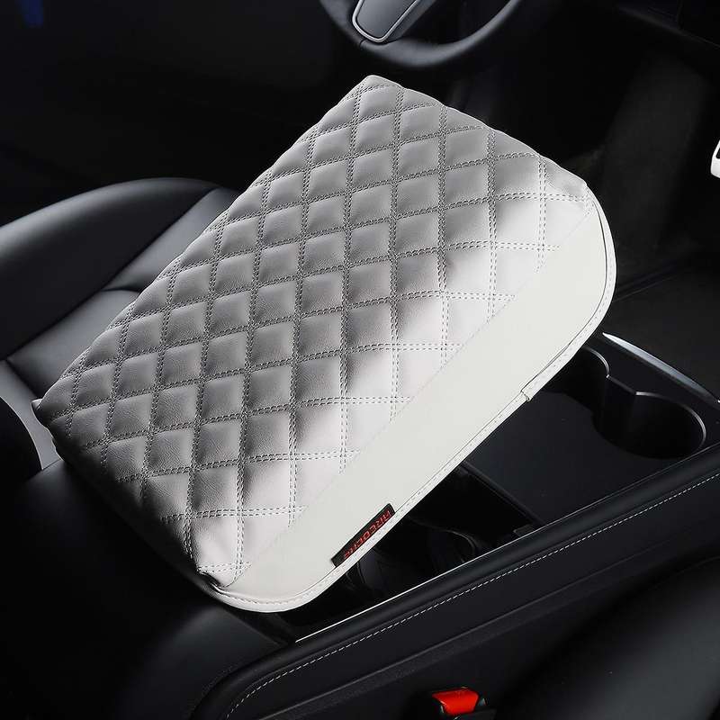 Car Center Console Leather Armrest Box Pad Protector for Tesla