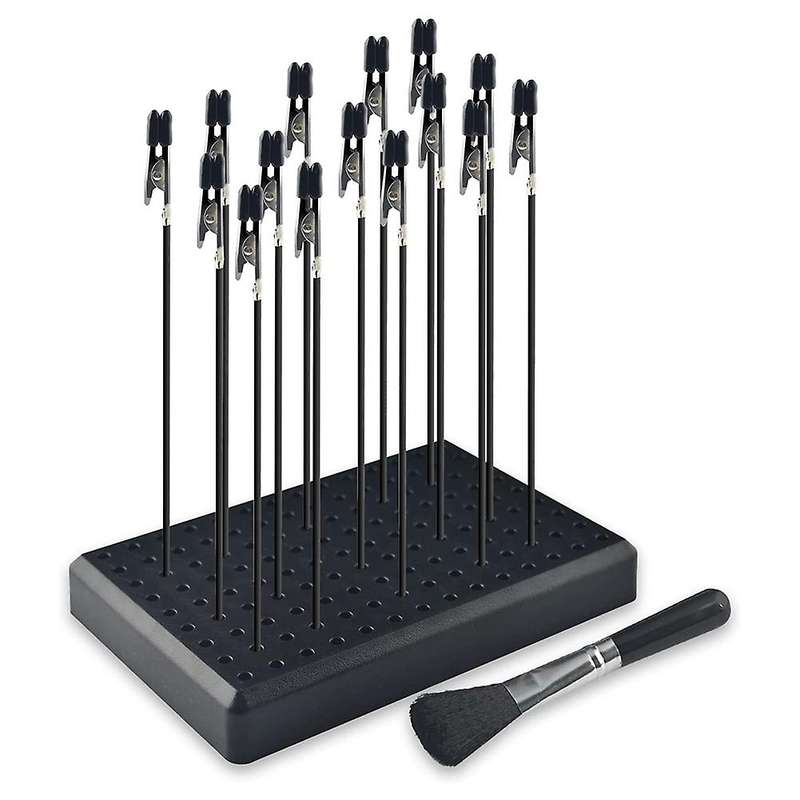 15 Pcs Alligator Clip Sticks with Base for Airbrush Hobby Model Parts