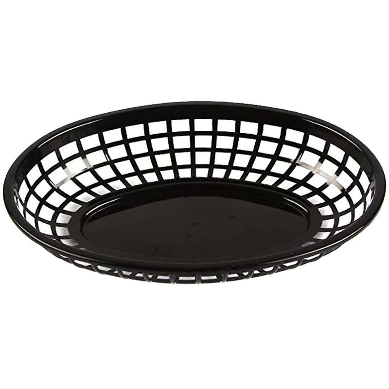 12 Pcs Plastic Fast Food Baskets Oval Serving Platter Breakfast