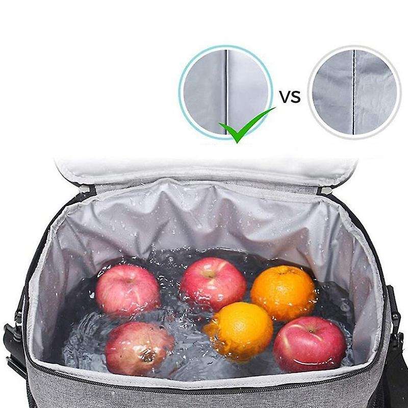 Insulated Picnic Bag Sided Beach Cooler Bag for Outdoor Travel Gray