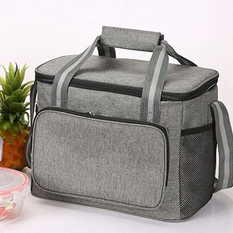 Insulated Picnic Bag Sided Beach Cooler Bag for Outdoor Travel Gray