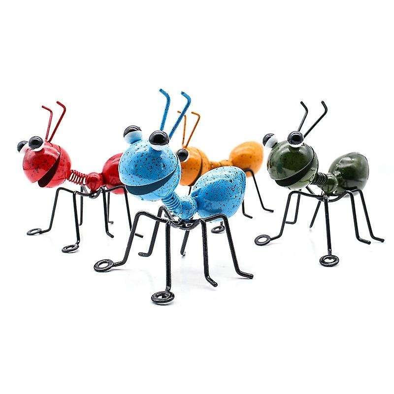 4pc Colorful Metal Ant Wall Decor, Art Wall Sculptures for Outdoor