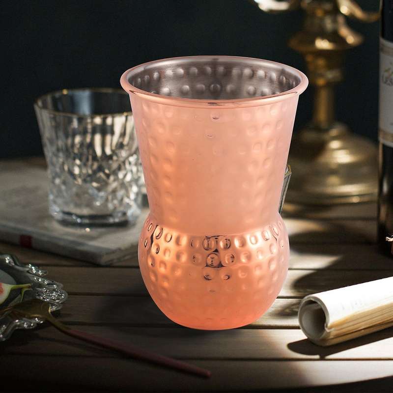 1 Piece 390ml Moscow Mule Mugs Hammered Copper Plated Beer Cup