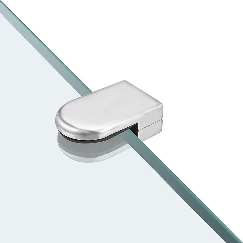 4 Pcs Stainless Steel Round Flat Back Glass Clamp Bracket( 8-10mm)