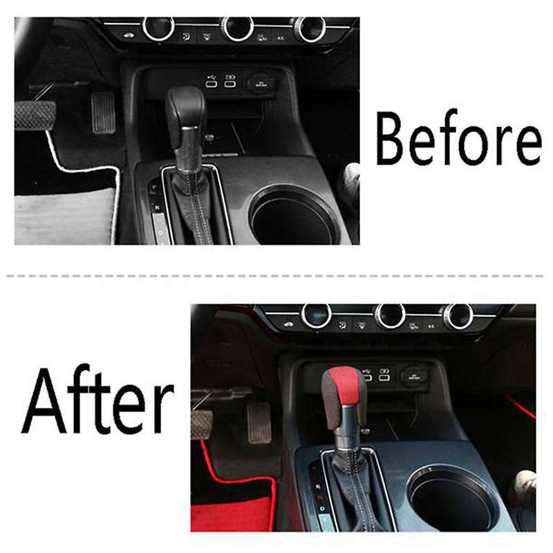 Car Gear Shift Knob Cover Decoration Trim Sticker Accessories, Red