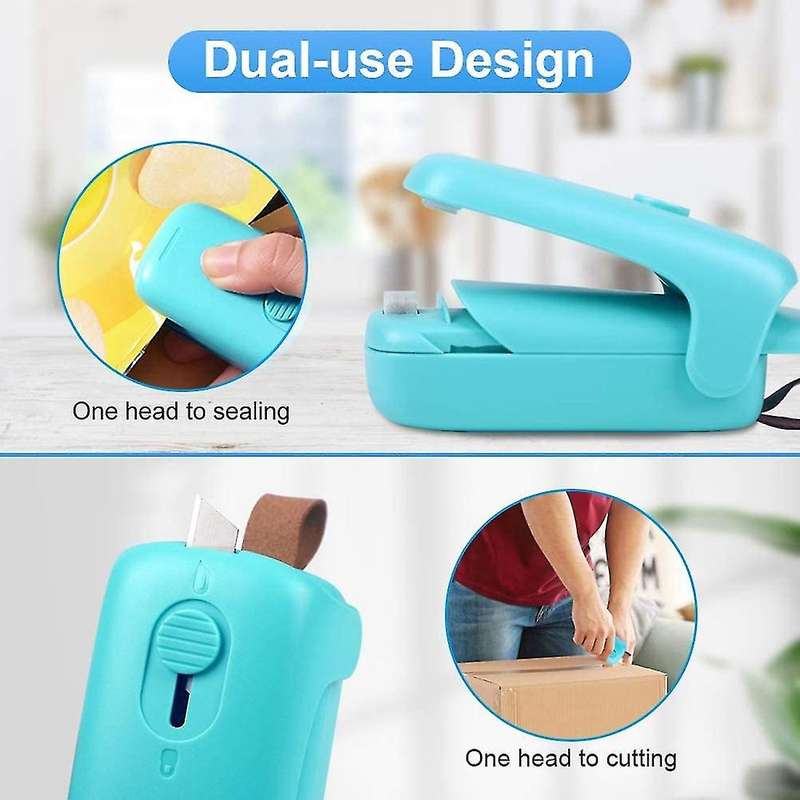 2-pack Bag Sealer Mini,handheld Bag Heat Vacuum Sealer (green+pink)