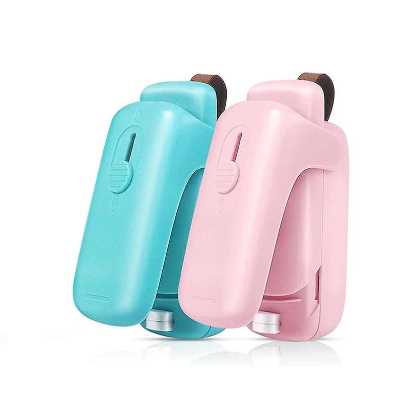 2-pack Bag Sealer Mini,handheld Bag Heat Vacuum Sealer (green+pink)