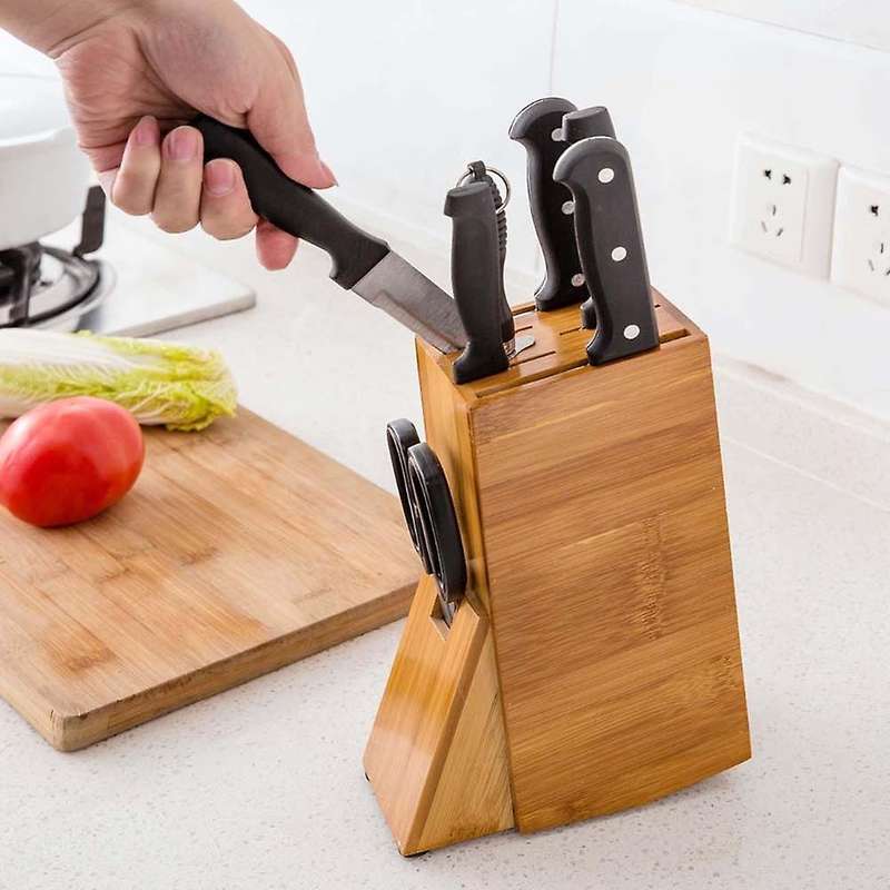 Wood Knife Holder Knives Storage Shelf Rack Kitchen Accessories Tool