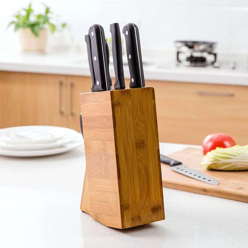 Wood Knife Holder Knives Storage Shelf Rack Kitchen Accessories Tool
