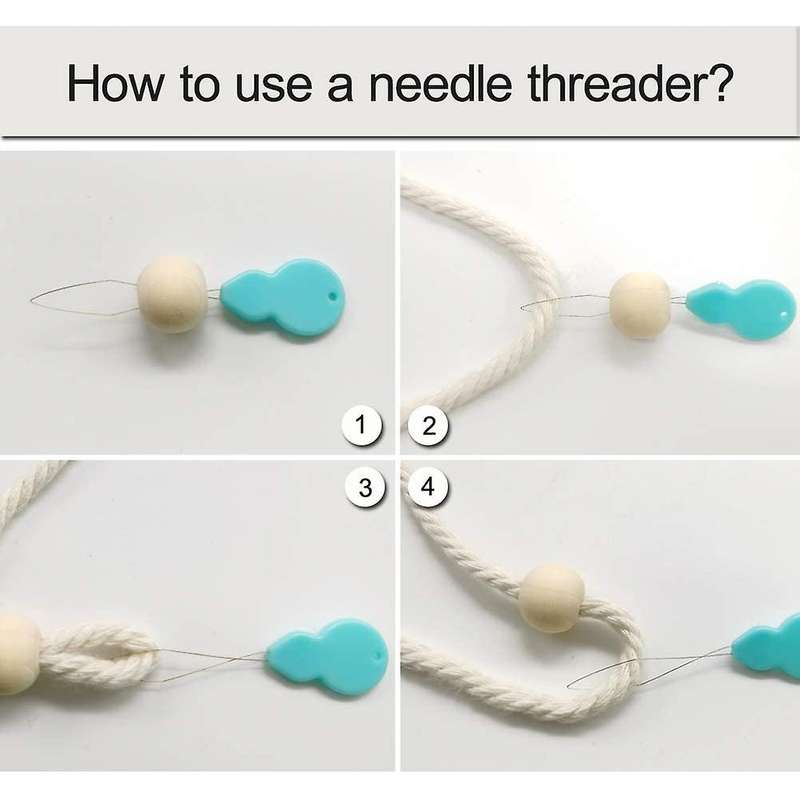 Macrame Cotton Cord 3mm with Macrame Beads Wooden Rope Rod with Hooks