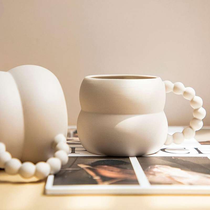 Creative Ceramic Mug Cute Coffee Cup Nordic Home Decor Handmade B
