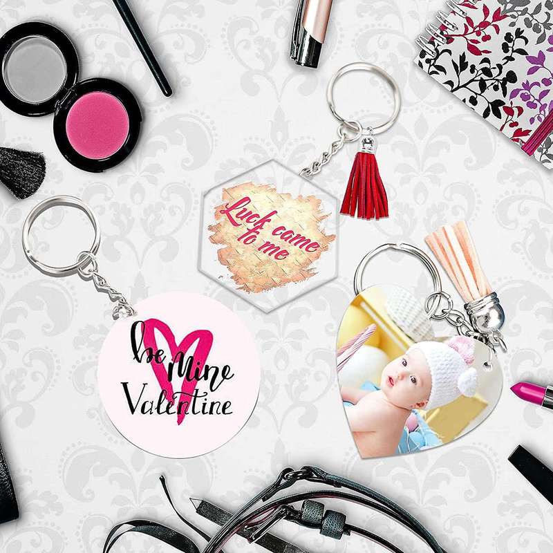 Acrylic Keychain Blank for Diy Keychain Vinyl Making, Backpack Tags