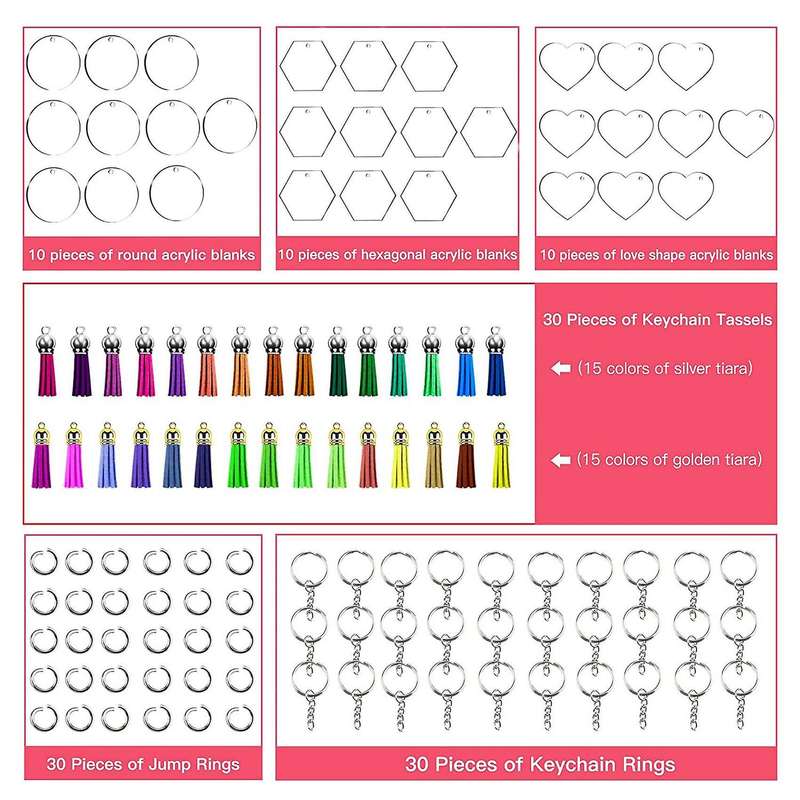 Acrylic Keychain Blank for Diy Keychain Vinyl Making, Backpack Tags