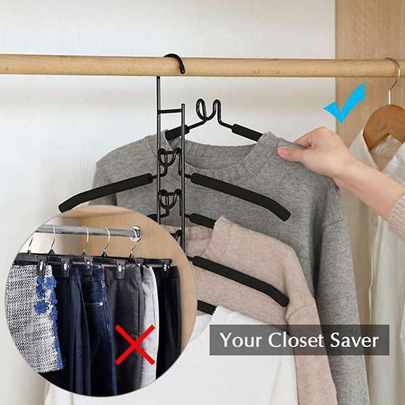 Multi-layer Coat Hangers for Tops Dress Shirts Clothes, Black