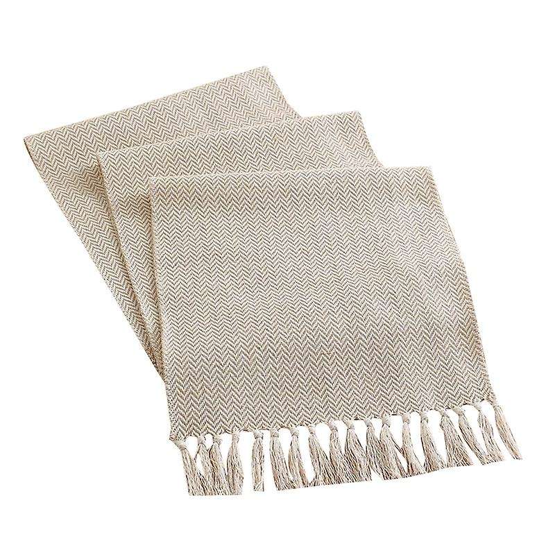 Cotton Linen Fringe Table Runner,tablerunner for Home Decor 13x94inch