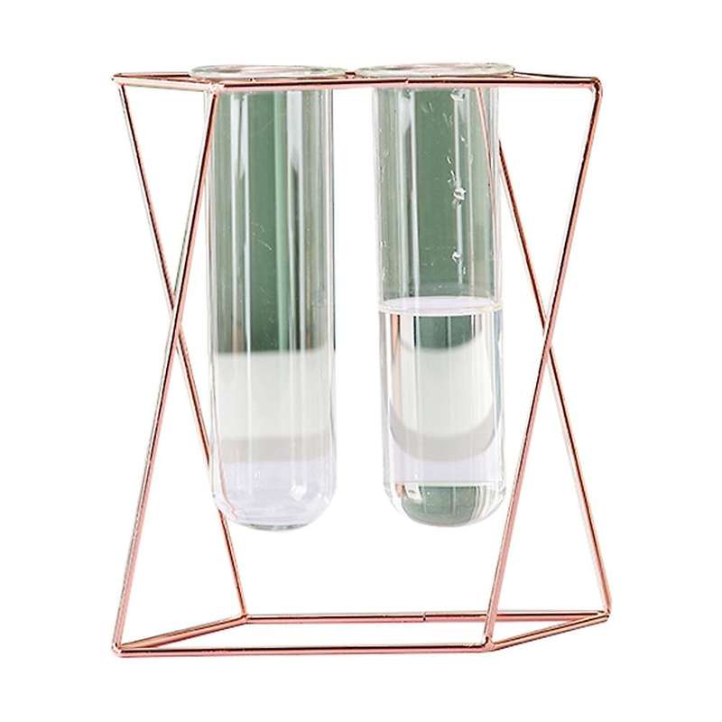 Wall-mounted Glass Vase Wall Decoration Hanging Vases, Rose Gold