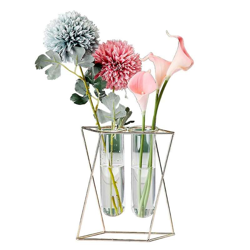 Wall-mounted Glass Vase Wall Decoration Hanging Vases, Rose Gold