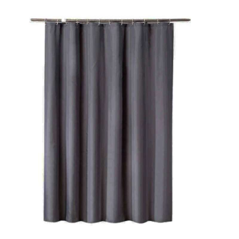Dark Gray Shower Curtain Solid Color Waterproof 12 Hooks 150 X 180cm