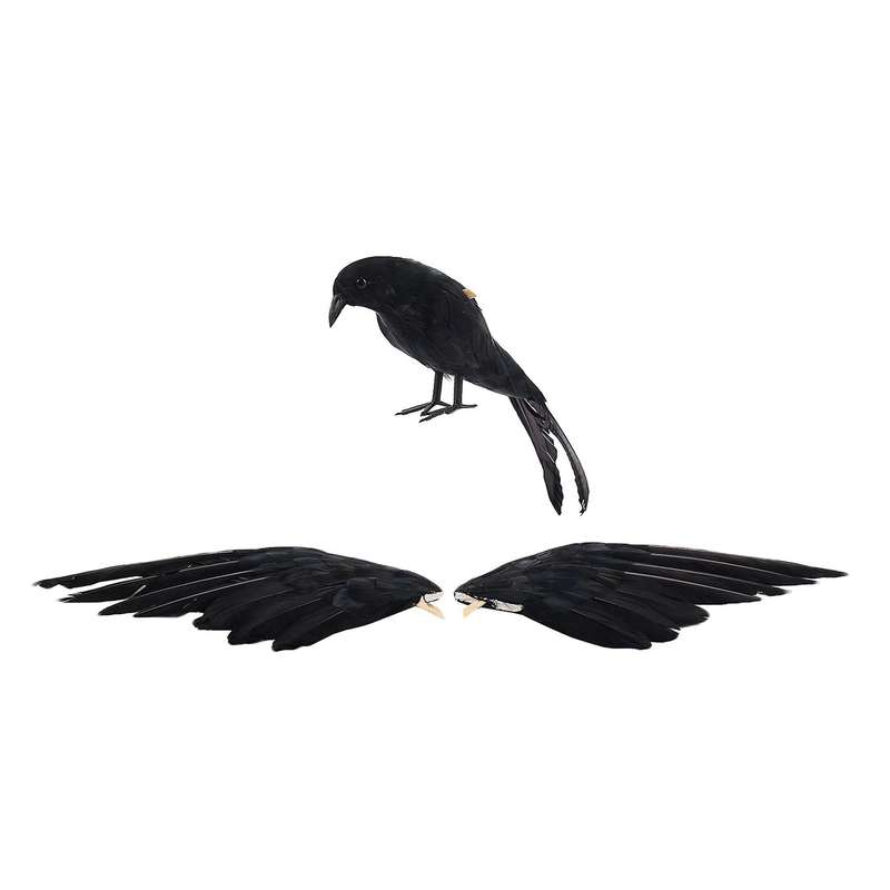 Halloween Prop Feathers Crow Bird Large 25x40cm Spreading Wings Black