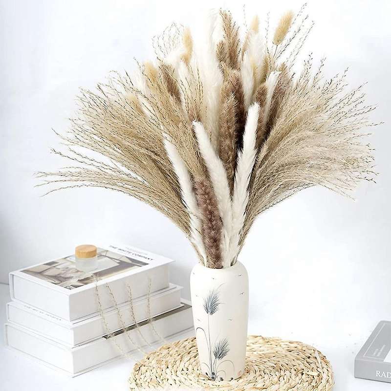 110 Pcs Dried Pampas Grass Decor,dried Bouquet for Boho Home Decor