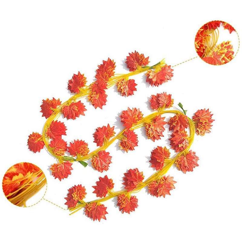 24 Packs Of Artificial Autumn Leaves Garland Hanging Vine for Wedding